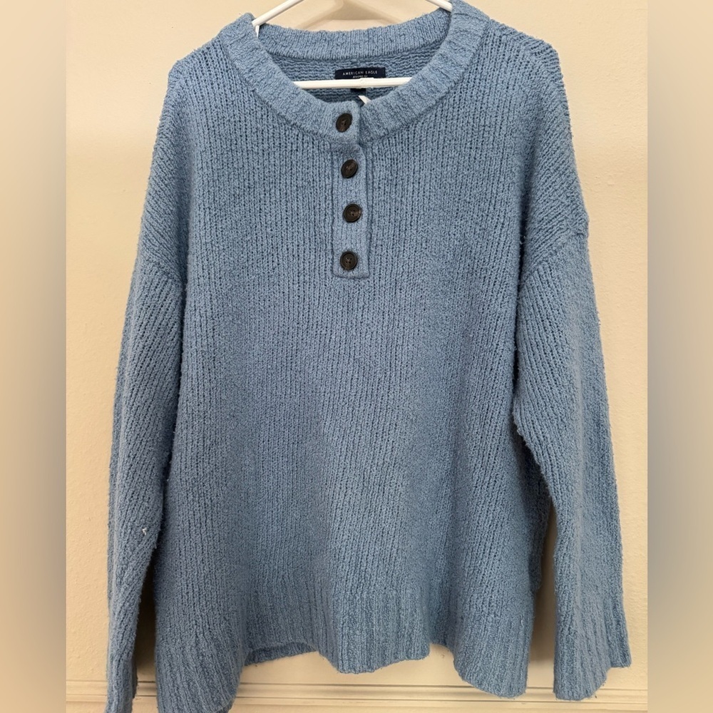 American Eagle Outfitters Large Dusty Blue Knit winter Sweater Jegging fit